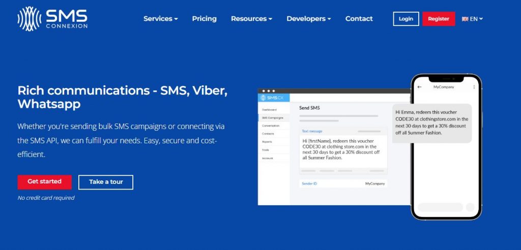 SMS connexion phone validator